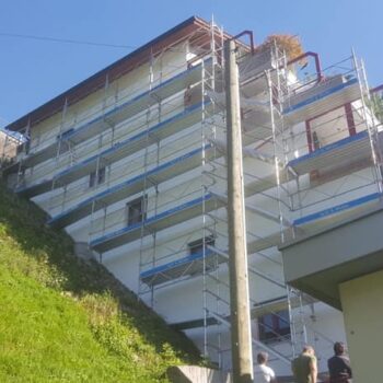 Gerüstbau Sargans - Fassadengerüst - Gerüst - Treppenturm Sargans